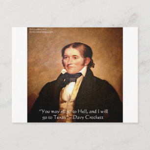 Carte Postale Citation humoristique de Davy Crockett "En allant
