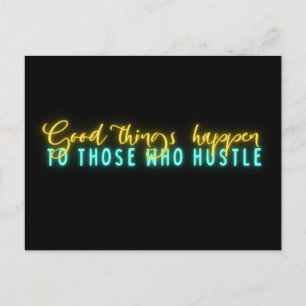 Carte Postale Citation Hustel Motivationnelle Art Word Néon