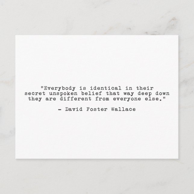Carte Postale Citation individuelle de David Foster Wallace (Devant)