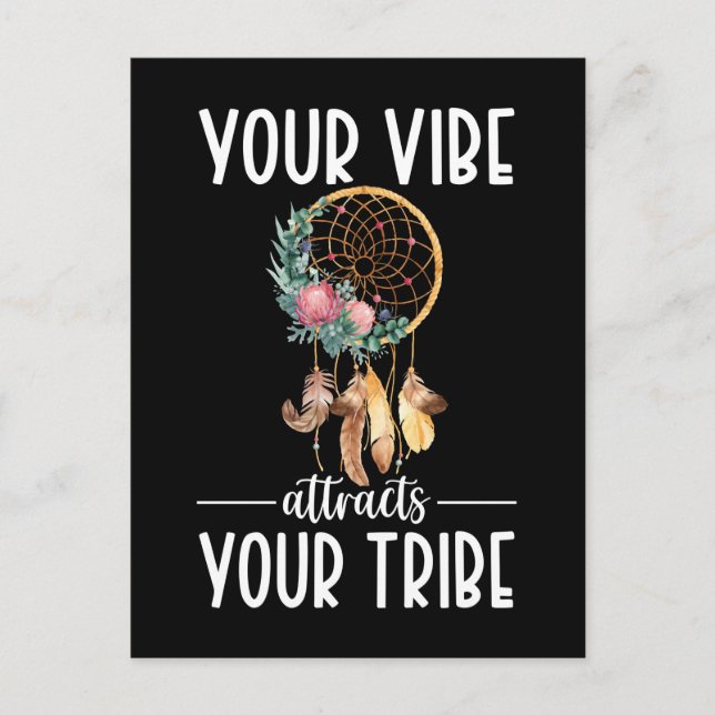 Carte Postale Citation Inspirante Attrape-Rêves de Tribu (Devant)