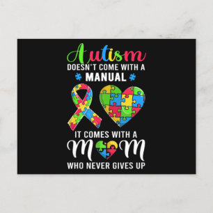 Carte Postale Citation inspirante Autisme Maman Chemise Autisme
