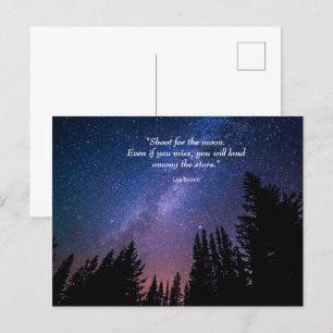 Carte Postale Citation Inspirante de Ciel Nocturne