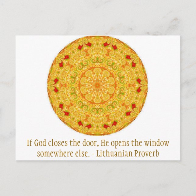 Carte Postale Citation inspirante de l'occasion du proverbe litu (Devant)