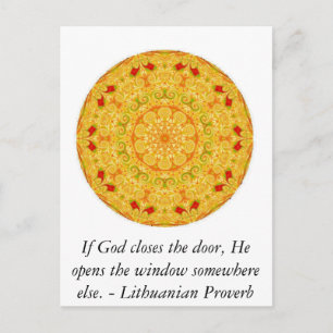 Carte Postale Citation inspirante de l'occasion du proverbe litu