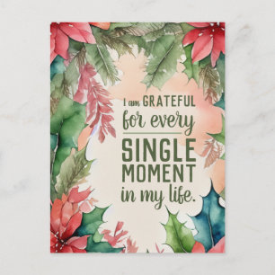 Carte Postale Citation Inspirante de Noël en Famille Gratitude