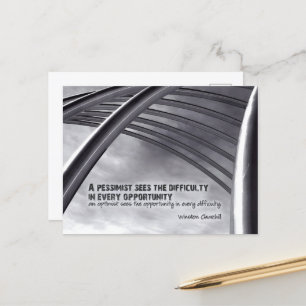 Carte Postale Citation Inspirante de Winston Churchill Opportuni