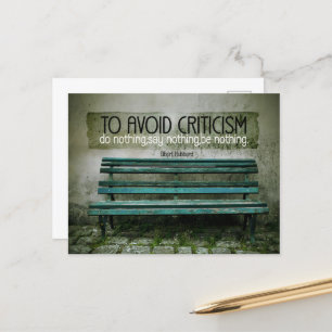 Carte Postale Citation inspirante d'Elbert Hubbard "Critique"