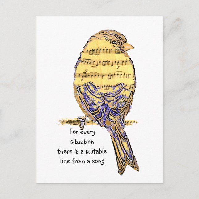 Carte Postale Citation inspirante sur les chansons Vie Mignonne  (Devant)