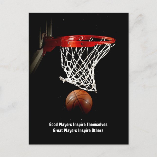 Carte Postale Citation Inspirationnelle Basketball Inspiration J (Devant)