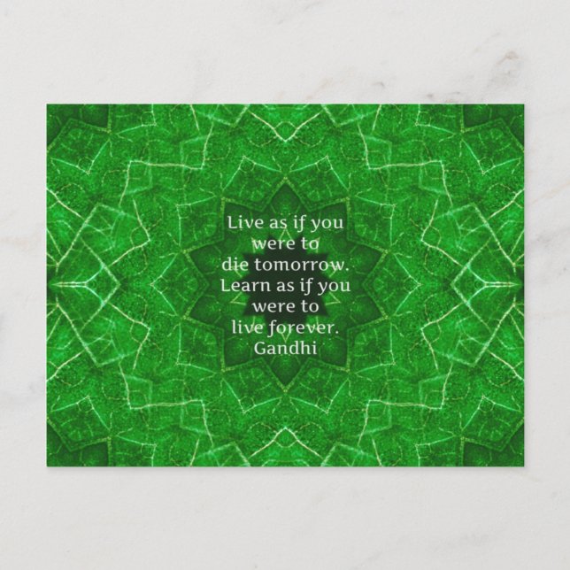 Carte Postale Citation Inspirationnelle De Gandhi Sur L'Apprenti (Devant)