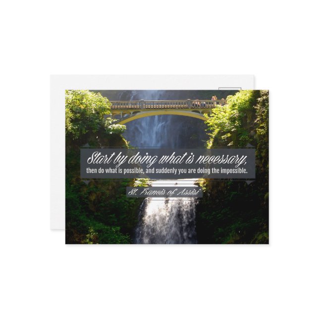 Carte Postale Citation Inspirationnelle de Saint François d'Assi (Devant/Arrière en situation)