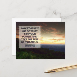 Carte Postale Citation Inspirationnelle Epictetus "Meilleur usag
