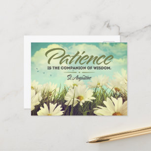 Carte Postale Citation Inspirationnelle Saint Augustin "Patience
