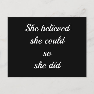 Carte Postale Citation Inspirationnelle simple en lettres