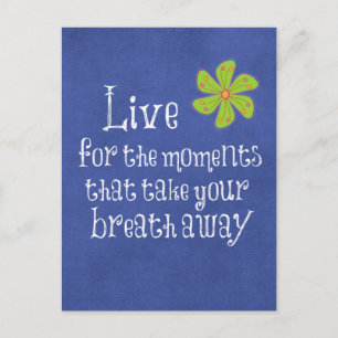 Carte Postale Citation Inspirationnelle : Vie, Moments, Respirat