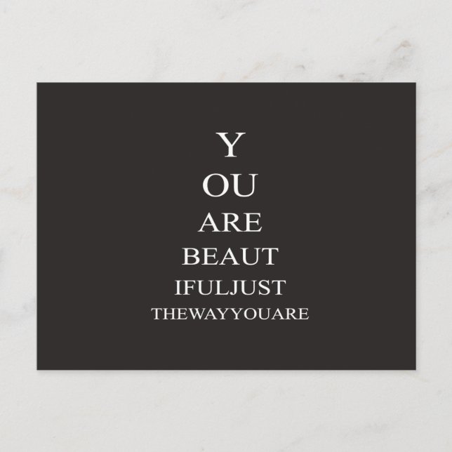 Carte Postale Citation inspirée Black White Love (Devant)