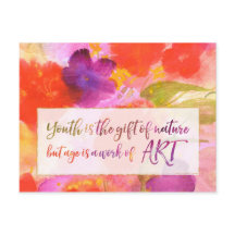 Citation inspirée sur le vieillissement avec l'art