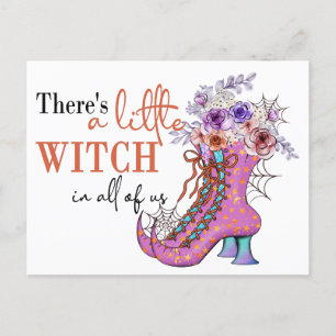 Carte Postale Citation Jote Halloween Chaussures en Sorcière ros