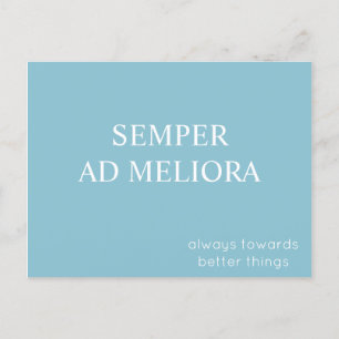 Carte Postale Citation latine Semper Ad Meliora Turquoise