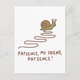 Carte Postale Citation Motivante de Patience Escargot Mignon