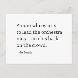 Carte postale Citation Motivation blanche et noire