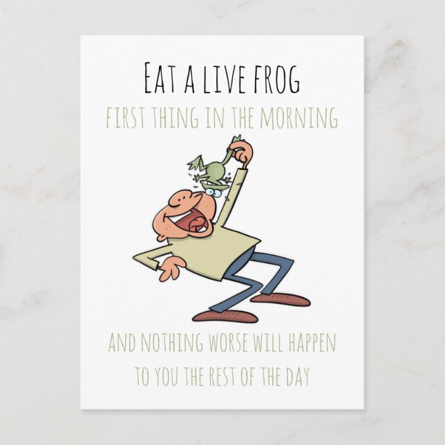 Carte Postale Citation Motivationnelle Mangez Une Grenouille Liv (Devant)