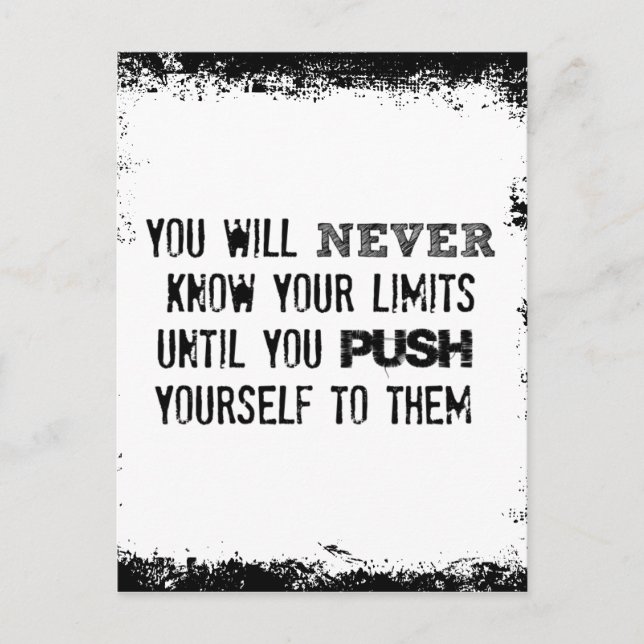 Carte Postale Citation motivationnelle : Ne jamais connaître vos (Devant)