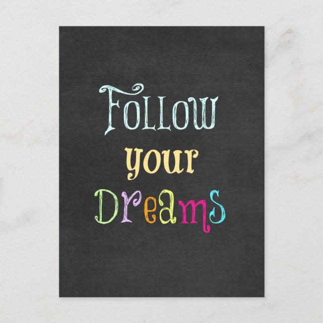 Carte Postale Citation Motivationnelle : Suivez vos rêves (Devant)