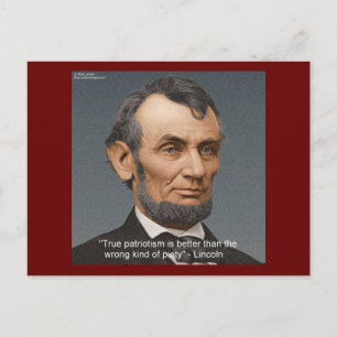 Carte Postale Citation "Piété véritable" d'Abe Lincoln