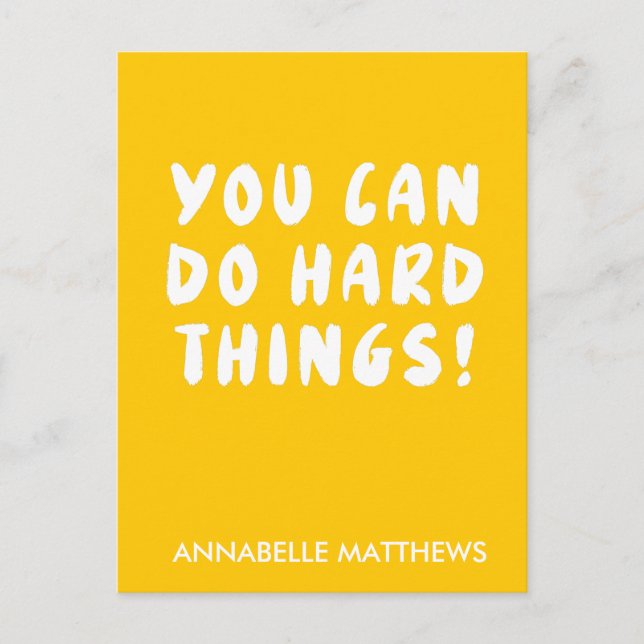Carte Postale Citation positive inspirante jaune  (Devant)