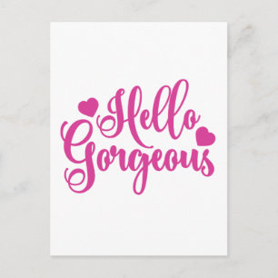 Carte Postale Citation Rose Bonjour Magnifique