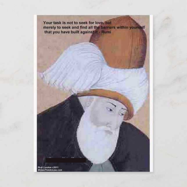 Carte Postale Citation Rumi "Obstacles De L'Amour" Sur Les Cadea (Devant)