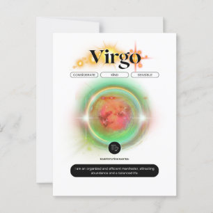Carte Postale Citation Signe du Zodiaque Vierge Élément Terre Mo