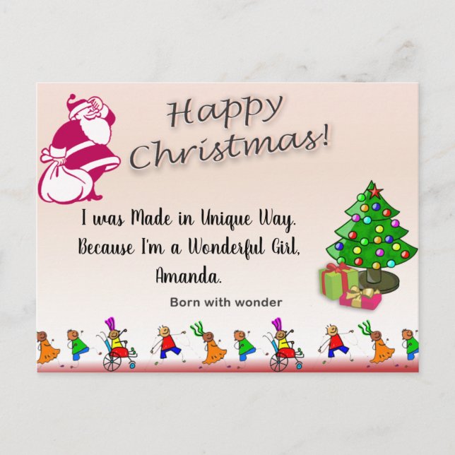 Carte Postale Citation spéciale enfant NÉ AVEC MERVEILLE Noël (Devant)