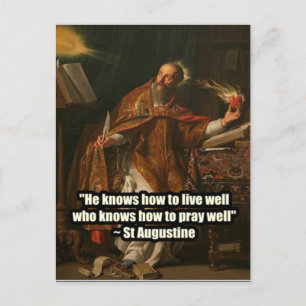 Carte Postale Citation spirituelle catholique Saint-Augustin