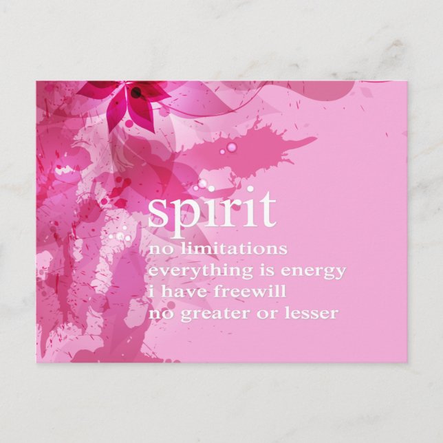 Carte Postale Citation Spirituelle Inspirationnelle Abstraite ro (Devant)