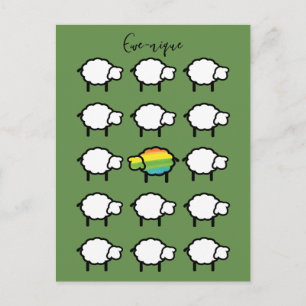 Carte Postale citation unique de l'arc-en-ciel mouton unique car