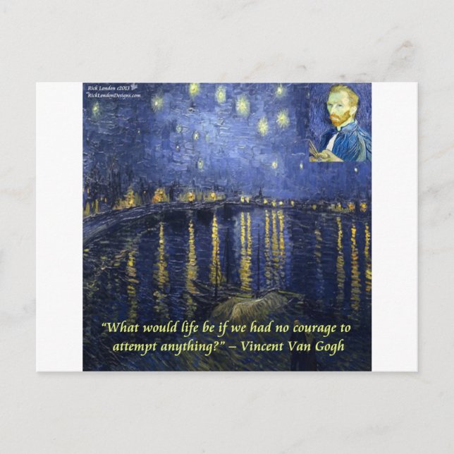Carte Postale Citation Van Gogh Courage (Devant)