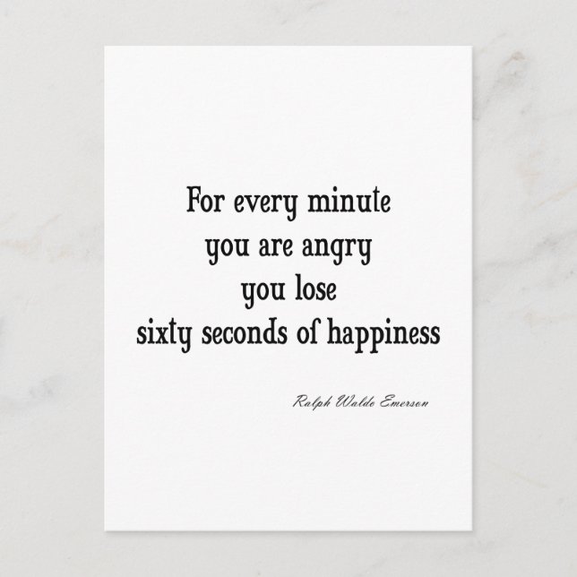 Carte Postale Citation vintage Emerson Inspirational Happiness (Devant)