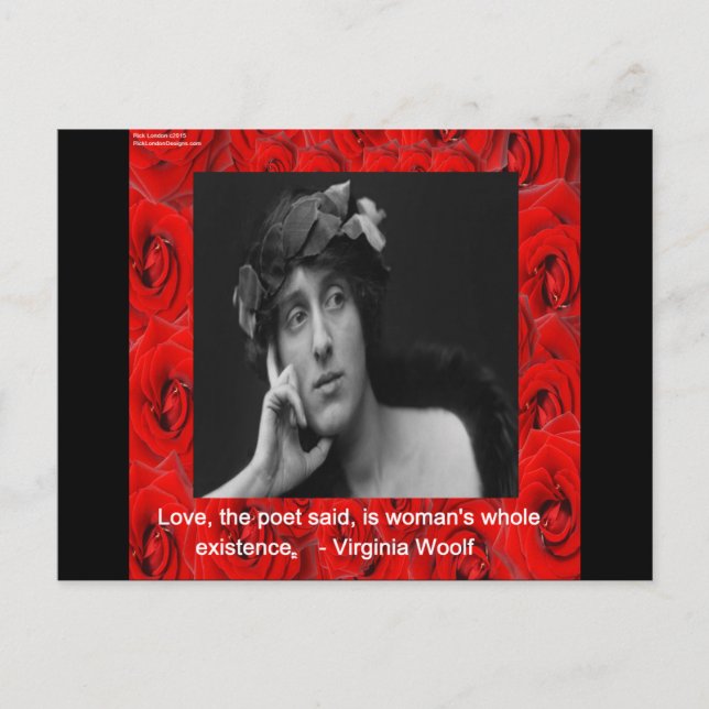 Carte Postale Citation Virginia Woolf & Love (Devant)