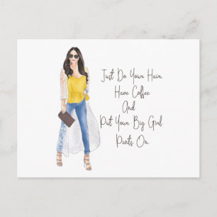Carte Postale Citation Whimsical "Mettez vos pantalons de filles