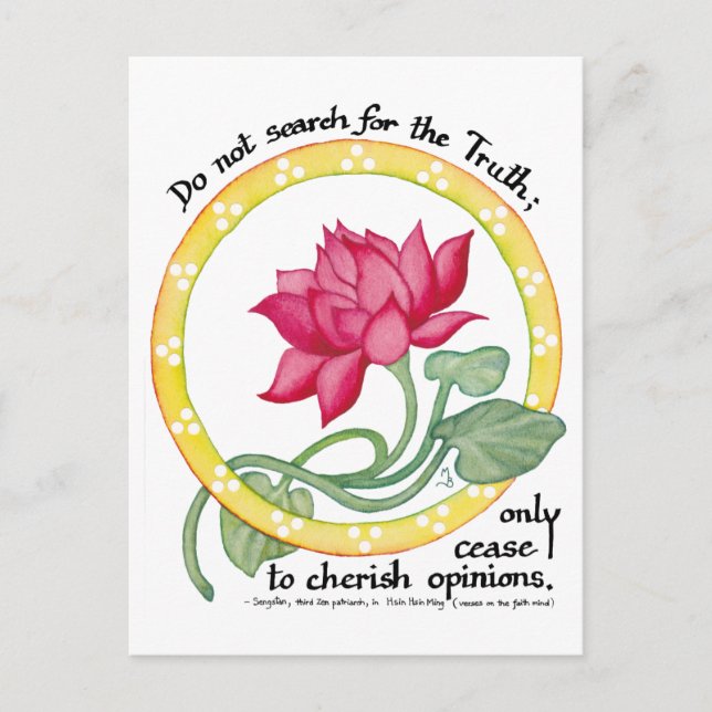 Carte Postale Citation zen et lotus (Devant)