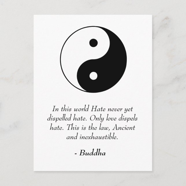 Carte Postale Citations de Bouddha célèbres - Amour et haine (Devant)