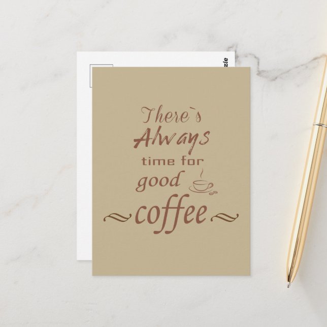 Carte Postale Citations de café pour les buveurs drôles (Devant/Arrière en situation)
