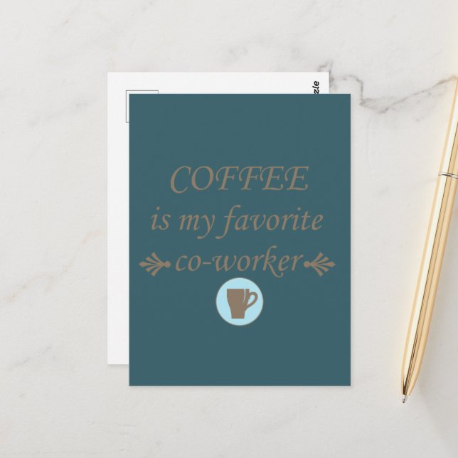 Carte Postale Citations drôles de buveurs de café (Devant/Arrière en situation)