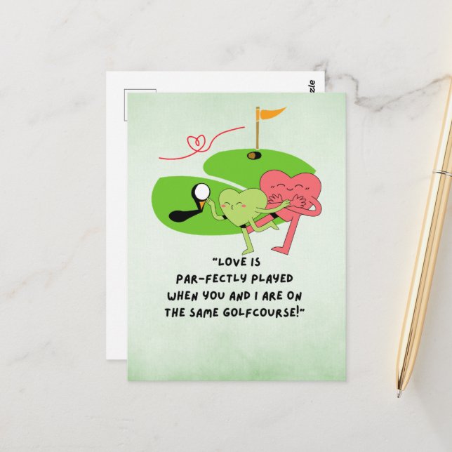 Carte Postale Citations drôles de golf pour golfeur (Devant/Arrière en situation)