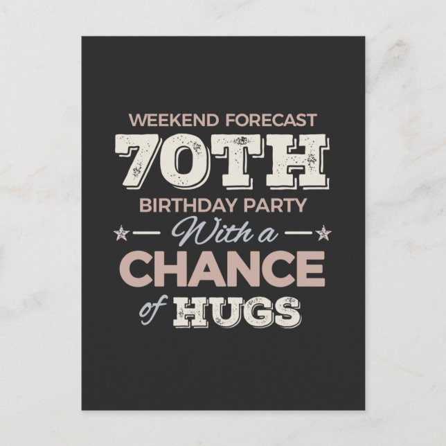 Carte Postale Citations drôles pour les 70 ans (Devant)