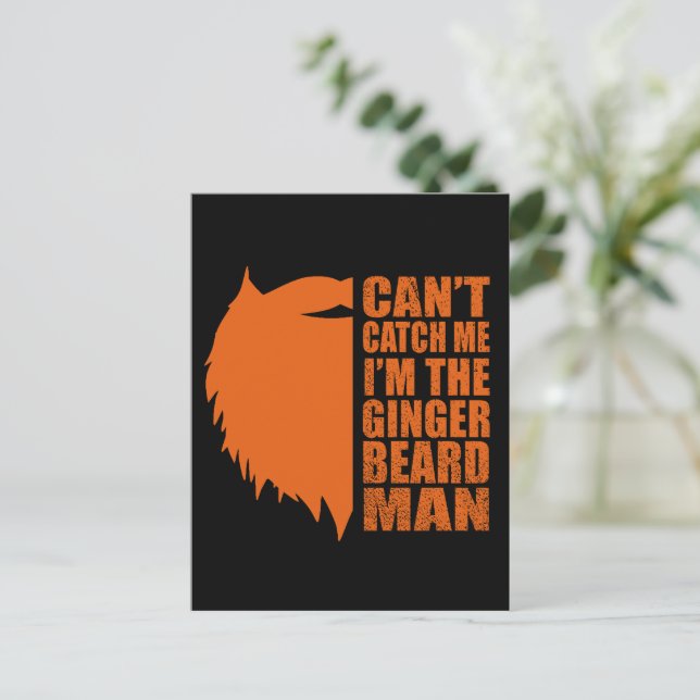 Carte Postale citations drôles sur l'homme à la barbe rousse (Debout devant)