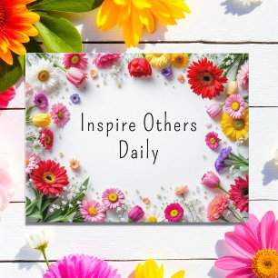 Carte Postale Citations Inspirationnelles Bureau succès coloré