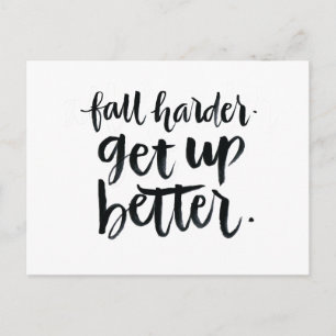 Carte Postale Citations Inspirationnelles : Diminuer plus dur. L